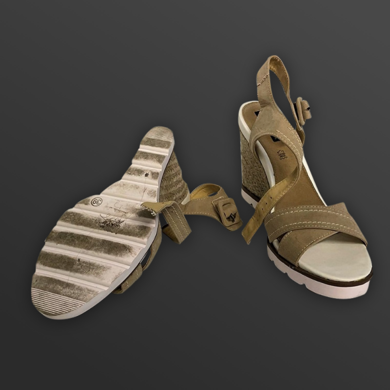 Keilabsatz Sandalen braun