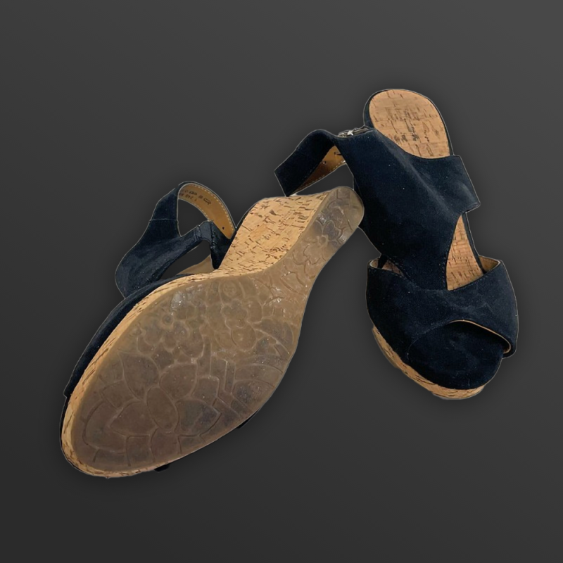 Keilabsatz Sandalen schwarz