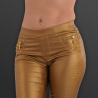 Wetlook Jeans Gold schimmernd