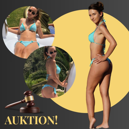 Türkis-gestreifter Bikini