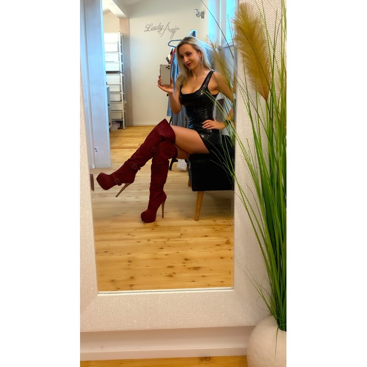 Burgundy boots from my videos