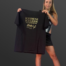 T-Shirt schwarz "Eigentum von Lady Anja" goldene Schrift