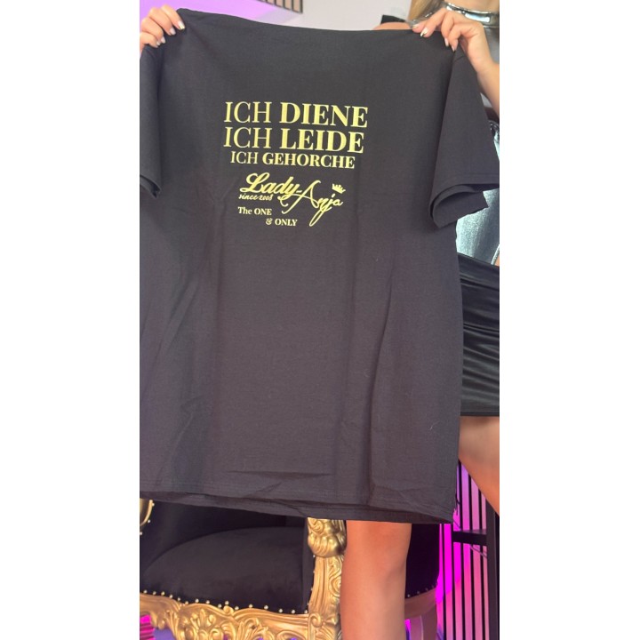 Black T-shirt “Property of Lady Anja” golden lettering