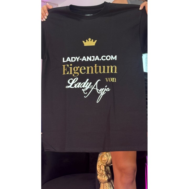Black T-shirt “Property of Lady Anja” with website