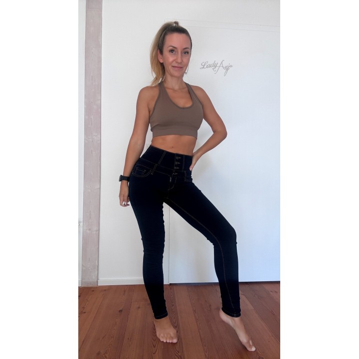 Blind Date High Waist Skinny Jeans in Dunkelblau