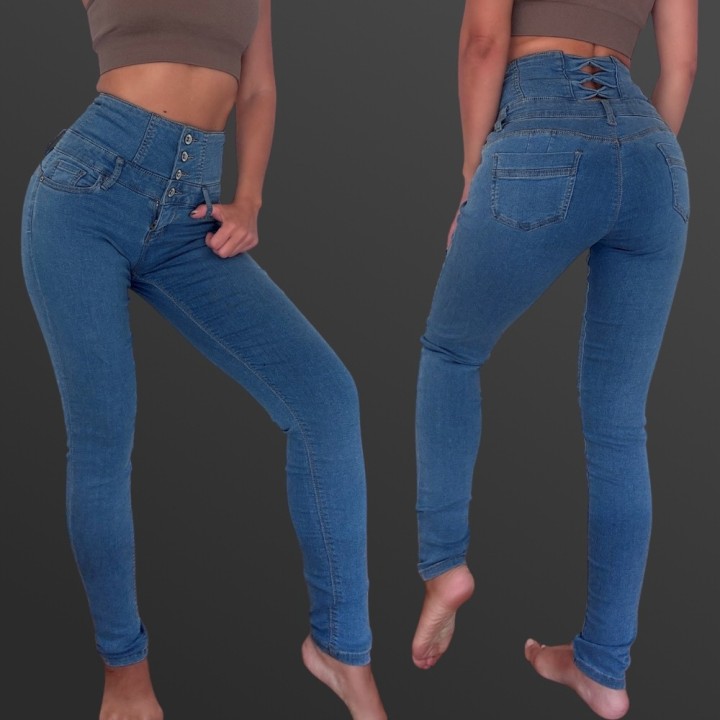 Blind Date High Waist Jeans in Blau