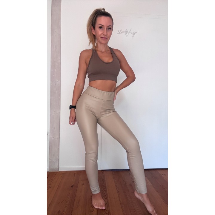 Calzedonia Kunstleder Leggings in Creme