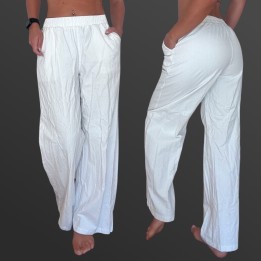 Rapbin Wide Leg Stoffhose in weiß