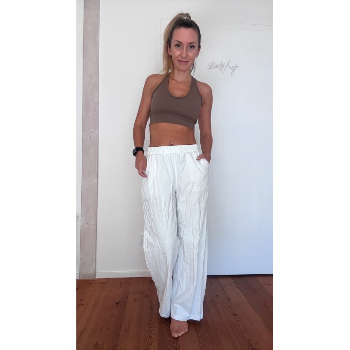 Rapbin Wide Leg Stoffhose in weiß
