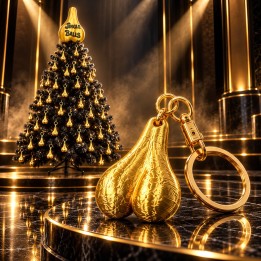 goldener Hoden Schlüsselanhänger vom Jiungle Balls Buzzer Venus 2026