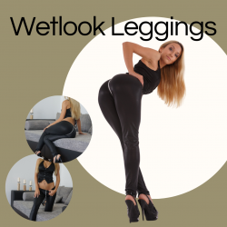 Wetlook Leggings schwarz...